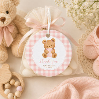 We Can Bearly Wait Bear Girl Baby Shower Favour Tags
