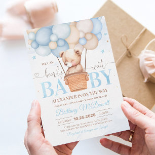 We Can Bearly Wait Bear Theme Baby Shower Invitation