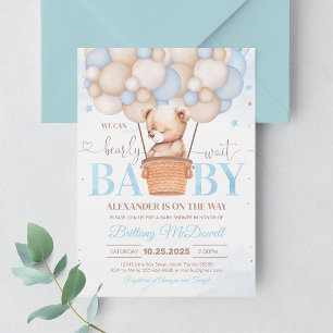 We Can Bearly Wait Bear Theme Baby Shower Invitation