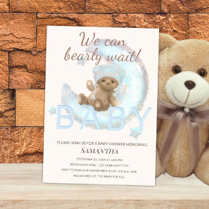 We Can Bearly Wait – Bear Themed Baby Shower Invitation