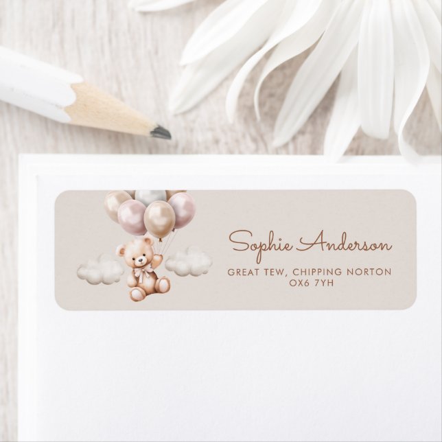 We Can Bearly Wait  Bear With Balloons Baby Shower (Insitu)