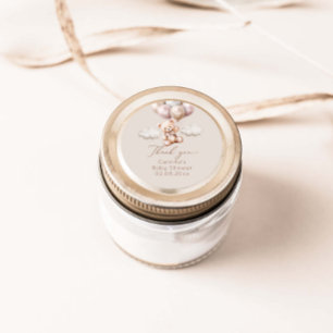 We Can Bearly Wait Bear With Balloons Baby Shower Classic Round Sticker