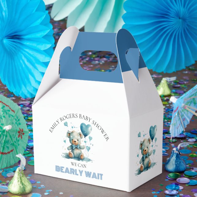 We can bearly wait Blue Teddy Bear Favour Box (Party)