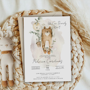 We Can Bearly Wait Boho Baby Shower Invitation