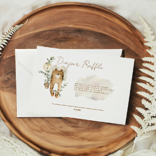 We Can Bearly Wait Boho Diaper Raffle Enclosure Card