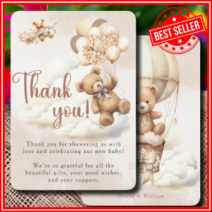 We Can Bearly Wait Boho Gender Neutral Baby Shower Thank You Card