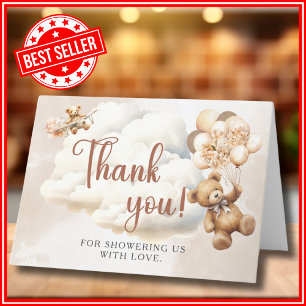 We Can Bearly Wait Boho Gender Neutral Baby Shower Thank You Card