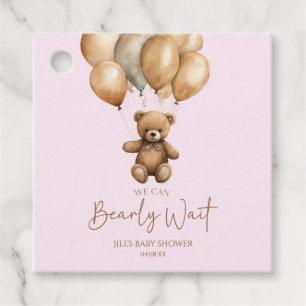We Can Bearly Wait Boho Teddy Bear Baby Shower Favour Tags