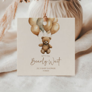 We Can Bearly Wait Boho Teddy Bear Baby Shower Favour Tags