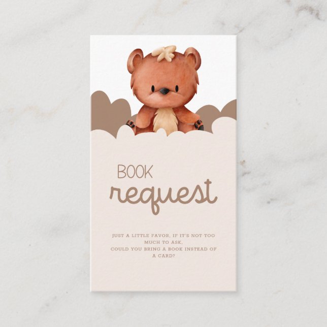 We Can Bearly Wait Book Request Baby Shower Enclosure Card (Front)