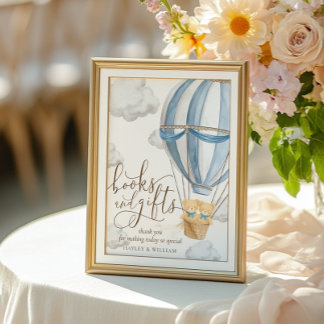 We Can Bearly Wait Books and Gifts Baby Shower Poster