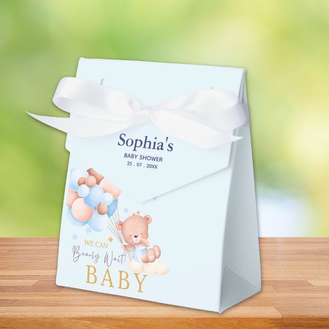 We Can Bearly Wait, Boy Baby Shower Favour Box (Creator Uploaded)
