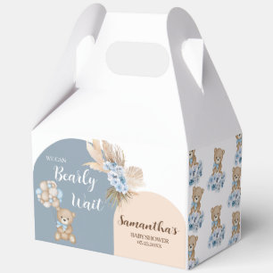 We Can Bearly Wait Boy Baby Shower Favour Box