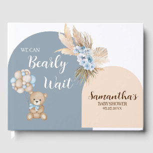 We Can Bearly Wait Boy Baby Shower Guest Book