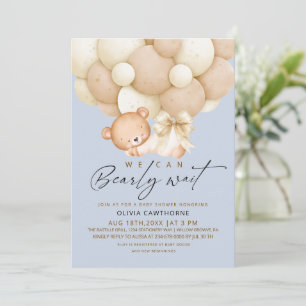 We can Bearly Wait Boy Baby Shower Invitation