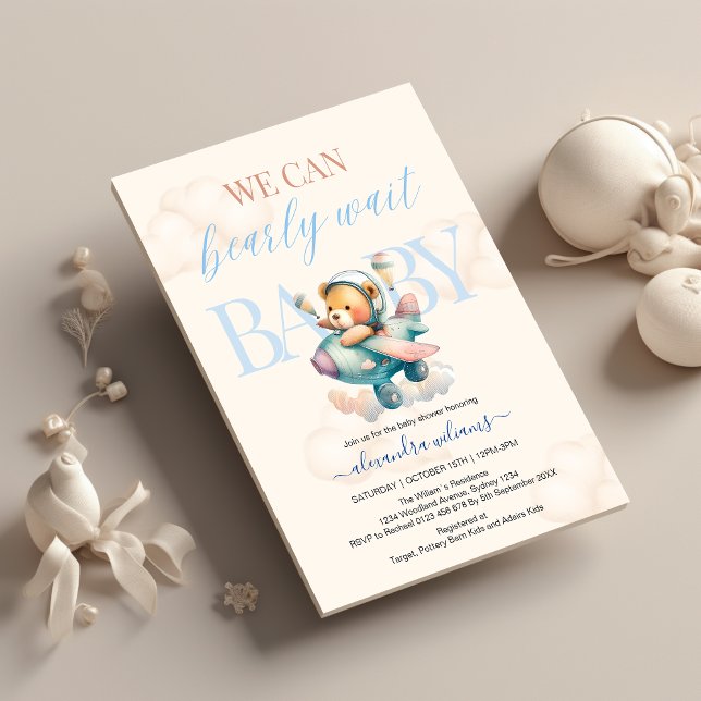 We can bearly wait boy baby shower invitation (Creator Uploaded)