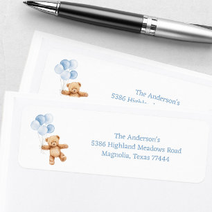 We Can Bearly Wait Boy Baby Shower Return Address
