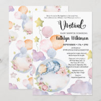 We Can Bearly Wait Boy Bear Virtual Baby Shower