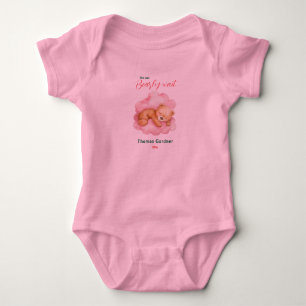 We Can Bearly Wait Boy Cute Bear Baby Shower  Bodysuit