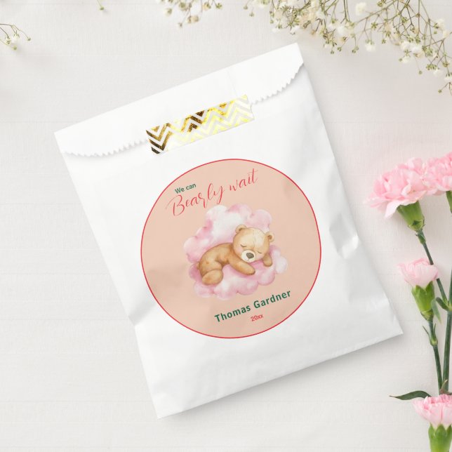 We Can Bearly Wait Boy Cute Bear Baby Shower  Favour Bags (Sealed)