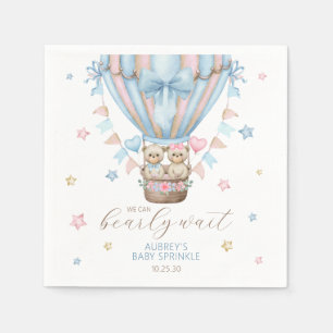 We Can Bearly Wait Boy Girl Twin Baby Sprinkle Napkin