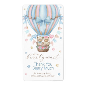 We Can Bearly Wait Boy Girl Twins Thank You