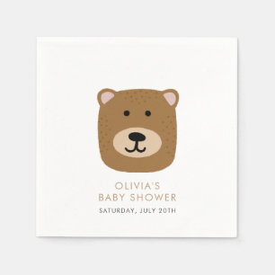 We Can Bearly Wait Boys Baby Shower Napkin