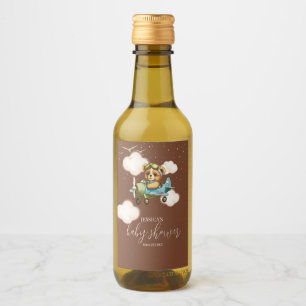 We Can Bearly Wait! Brown Teddy Baby Shower Wine Label
