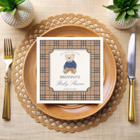 We can bearly wait classic plaid baby shower