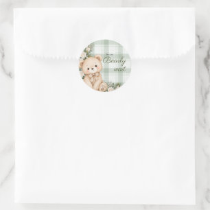 We can bearly wait classic round sticker