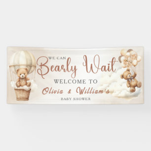 We Can Bearly Wait Cub Brown Baby Shower Banner