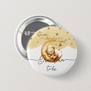 We Can Bearly Wait Cute Baby Bear Grandma-to-be 6 Cm Round Badge