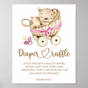 We can bearly wait diaper raffle poster