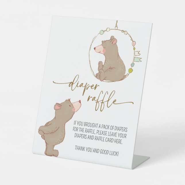 We Can Bearly Wait Diaper Raffle Sign JL01 (Front)