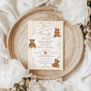 We Can Bearly Wait Elegant Baby Shower Invitation