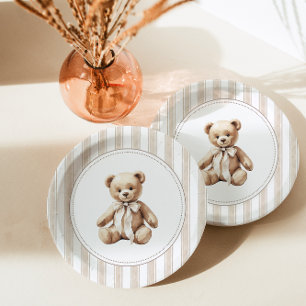We Can Bearly Wait Elegant Baby Shower Paper Plate