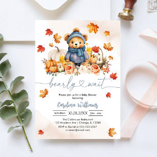 We Can Bearly Wait Fall Baby Shower Invitation