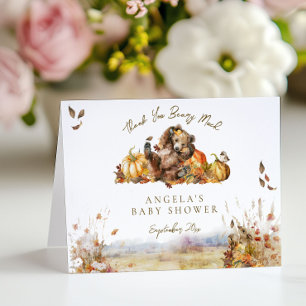 We Can Bearly Wait Fall Forest Baby Shower Thank You Card