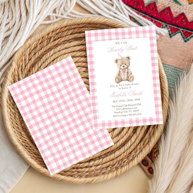 We Can Bearly Wait funny Teddy Bear Baby shower  Invitation (Creator Uploaded)