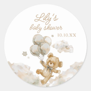 We Can Bearly Wait Gender Neutral Baby Shower Classic Round Sticker