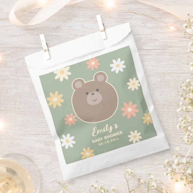 We Can Bearly Wait Gender Neutral Baby Shower Favour Bags (Clipped)