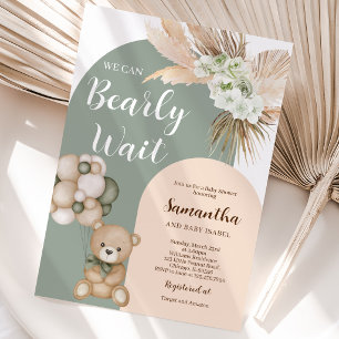 We Can Bearly Wait Gender Neutral Baby Shower Invitation