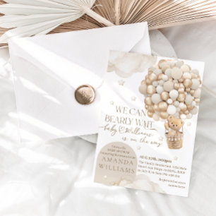 We Can Bearly wait Gender Neutral Baby Shower Invitation