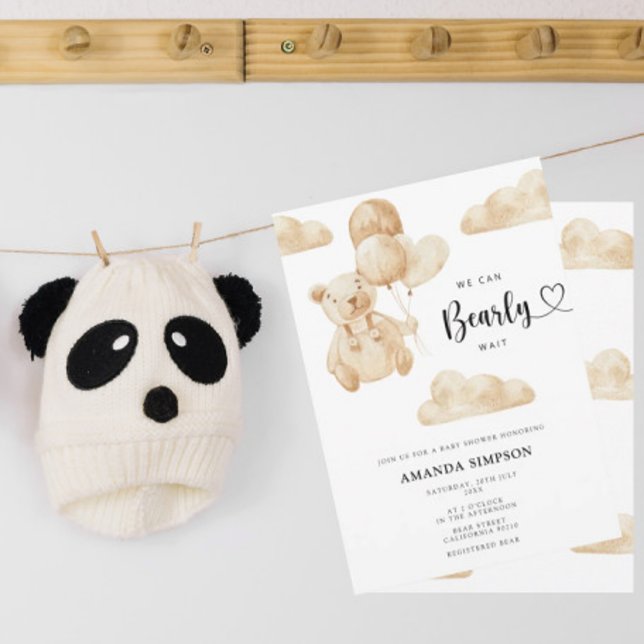 We Can Bearly Wait Gender Neutral Baby Shower Invitation (Creator Uploaded)