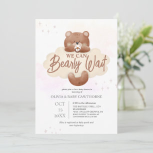 We Can Bearly Wait Gender Neutral Baby Shower Invitation