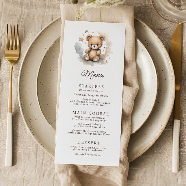 We Can Bearly Wait Gender Neutral Baby Shower Menu (Creator Uploaded)