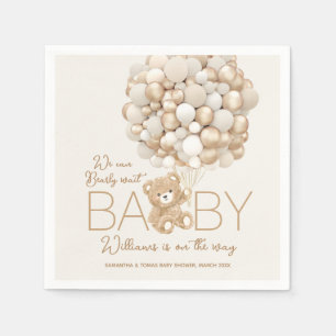 We can Bearly Wait Gender Neutral Baby Shower Napkin