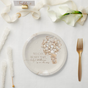 We Can Bearly wait Gender Neutral Baby Shower Paper Plate