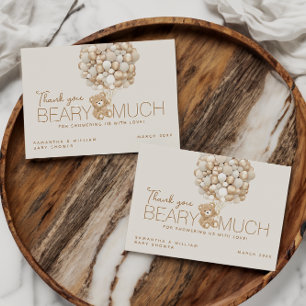 We can Bearly Wait Gender Neutral Baby Shower Thank You Card