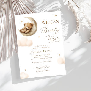We can Bearly Wait Gender Neutral Bear Baby Shower Invitation